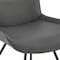 Armen Living Coronado Contemporary Dining Chair in Gray Powder Coated Finish and Gray Faux Leather, PK2 LCCDSIGR - alternate 7